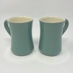 2 Denby Manor Green (retired) Stoneware Tankard Coffee Mugs